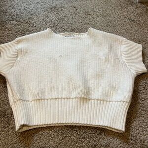 Zara cropped  Cream Knit Sweater